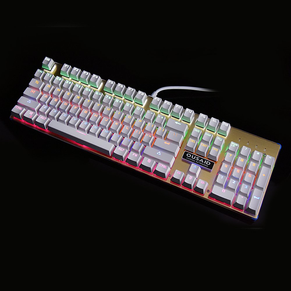 RGB Backlit Wired Aluminum Mechanical Gaming Keyboard ...