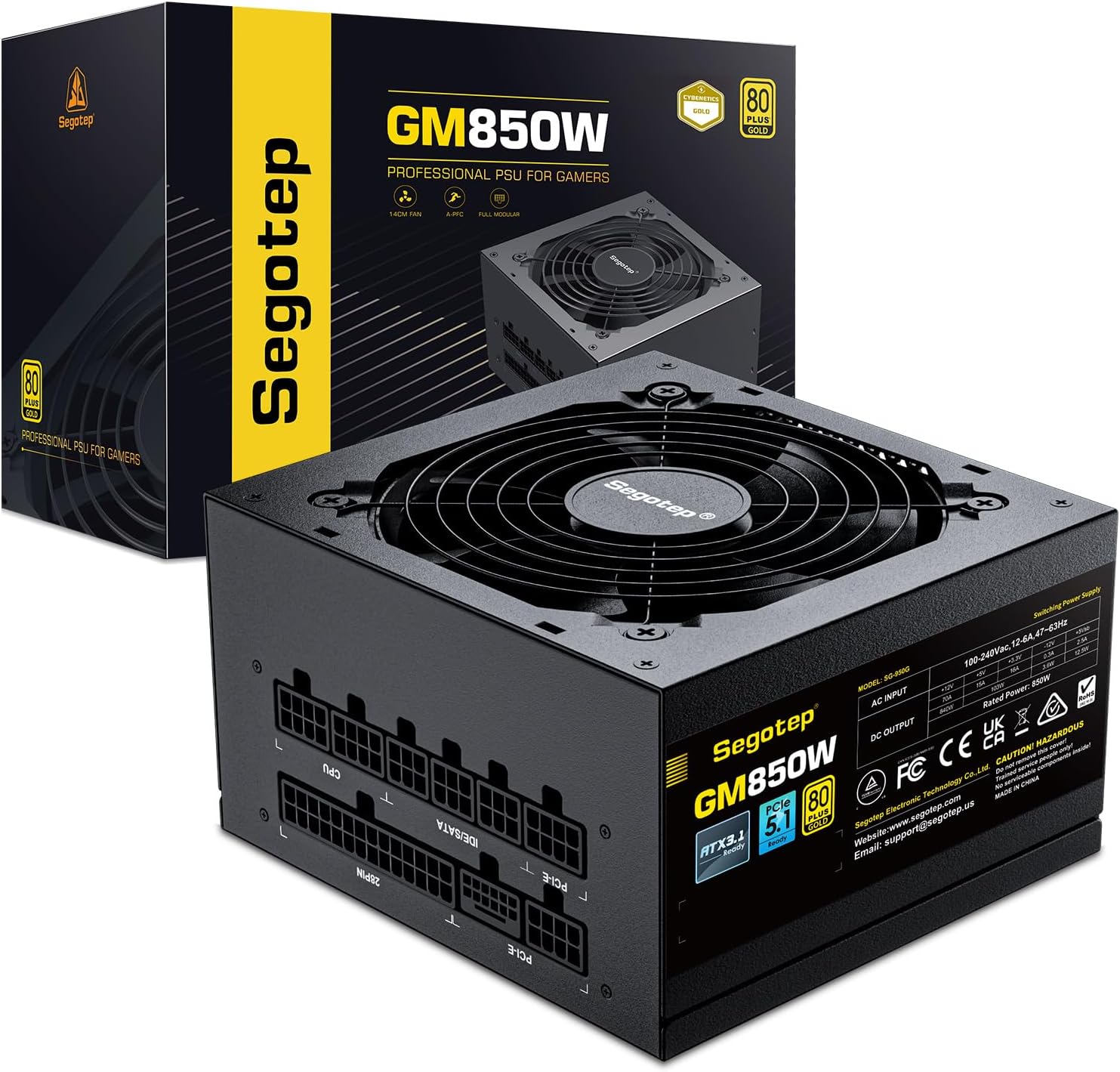 Segotep GM850 Power Supply 850W, PCIe 5.1 & ATX 3.1 ...