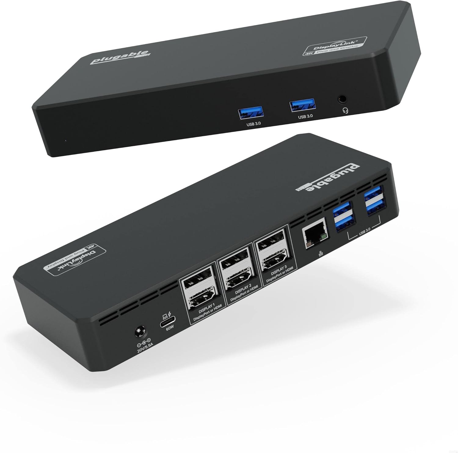 Plugable 12-in-1 USB C Triple Monitor Docking Station, ...