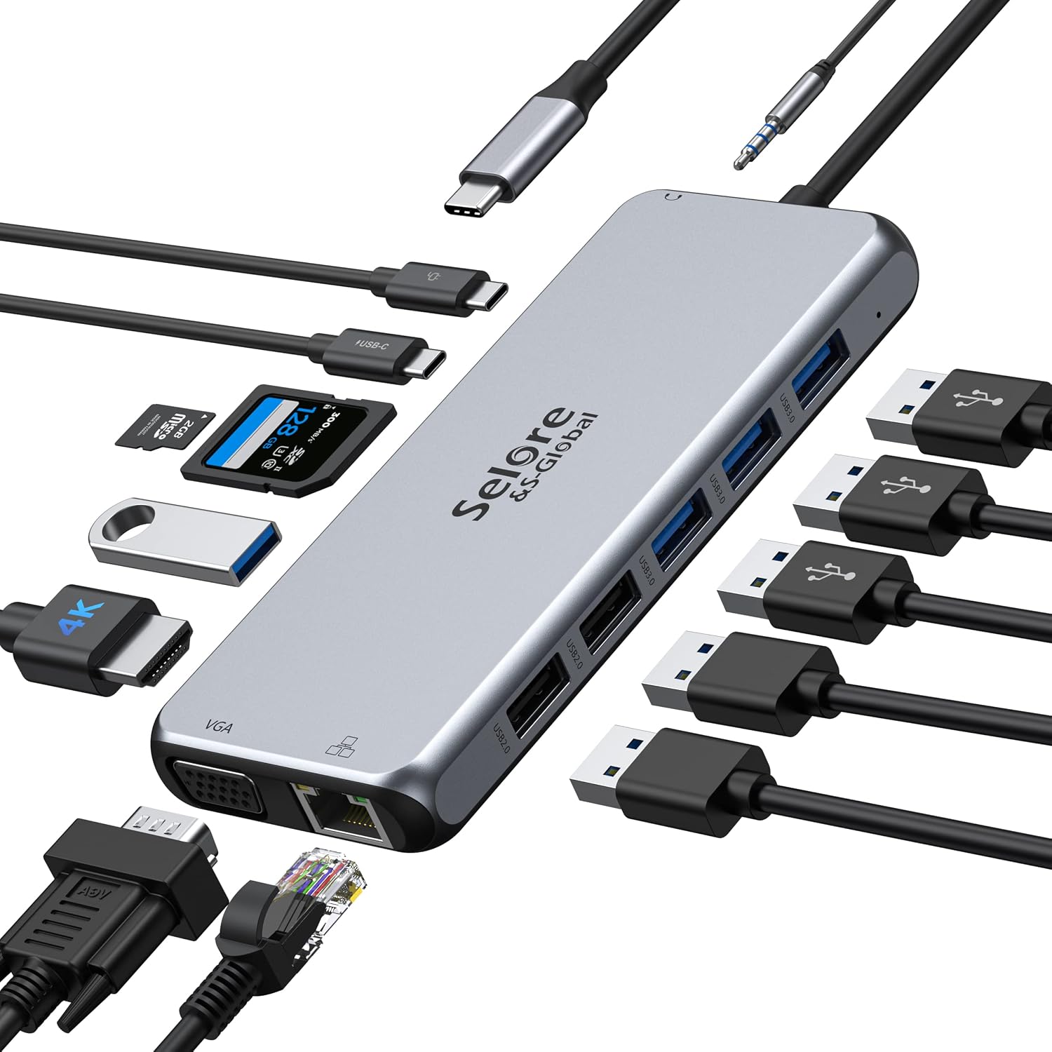 USB C Docking Station, 14 in 1 Laptop Docking Station ...