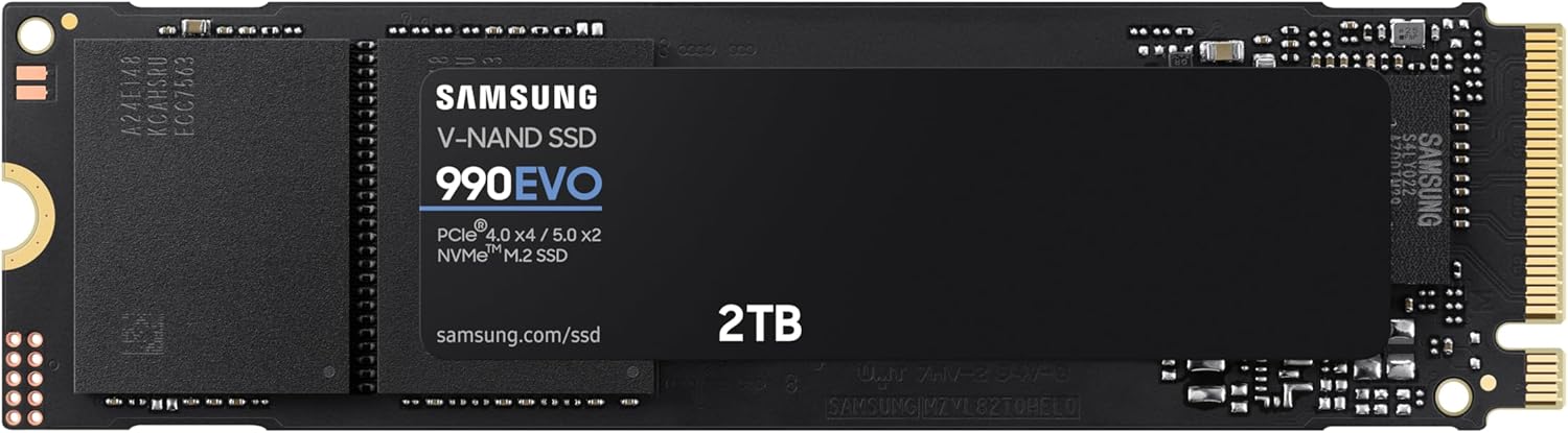 SAMSUNG 990 EVO SSD 2TB, PCIe Gen 4x4, Gen 5x2 M.2 ...
