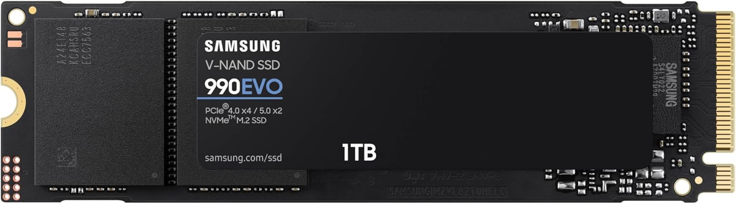 SAMSUNG 990 EVO SSD 1TB, PCIe Gen 4x4, Gen 5x2 M.2 ...