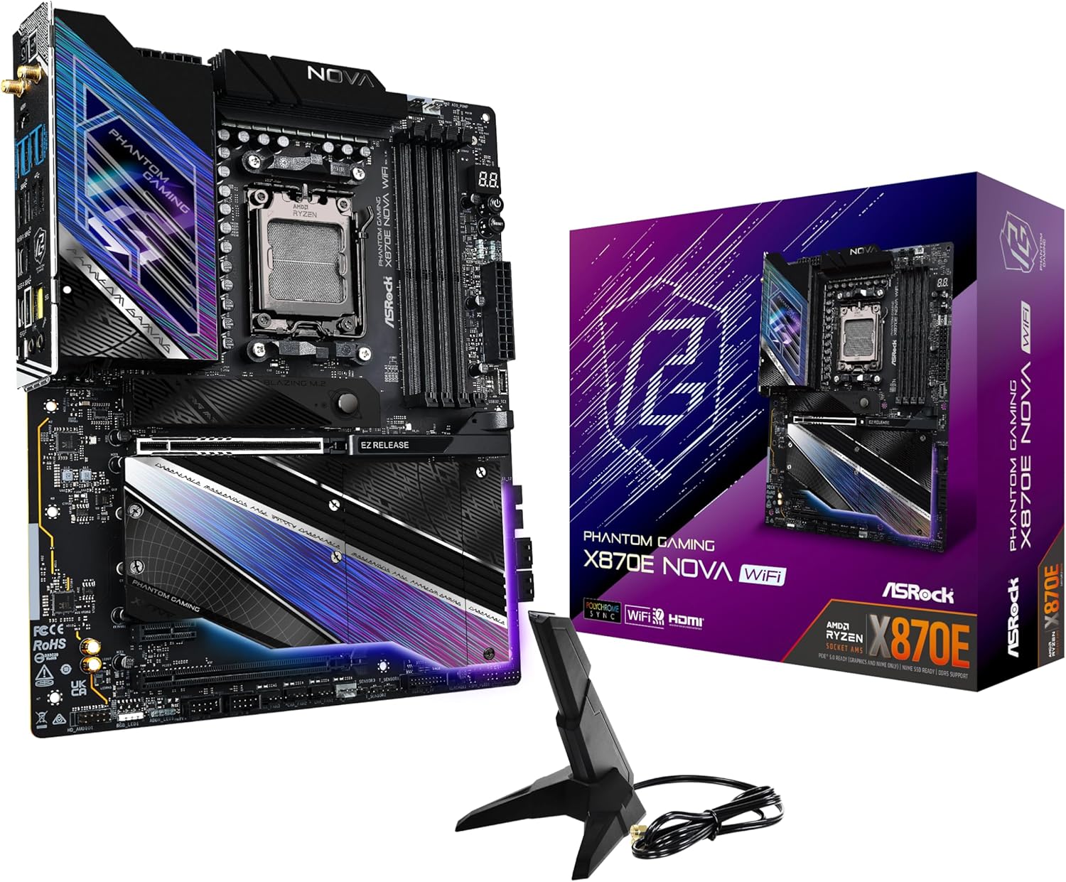 ASRock Phantom Gaming X870E Nova WiFi Socket AM5 AMD ...