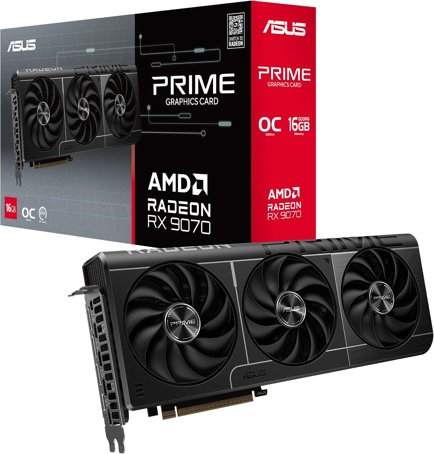 ASUS Prime AMD Radeon RX 9070 16GB GDDR6 OC Edition ...