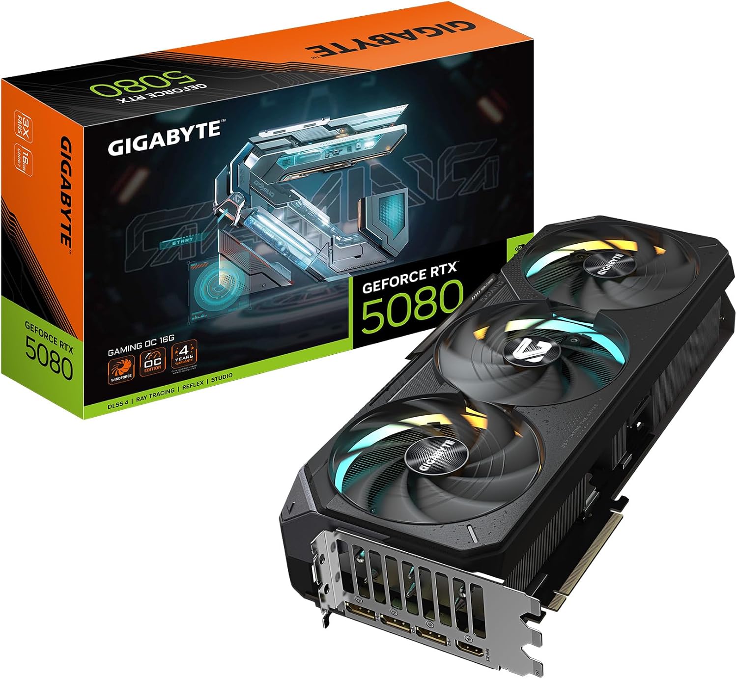 GIGABYTE GeForce RTX 5080 Gaming OC 16G Graphics Card, ...