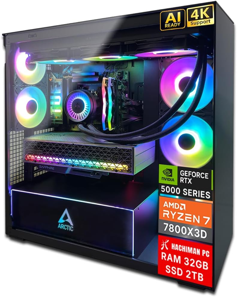 Hachiman Kori Gaming PC Desktop AMD Ryzen 7 7800X3D ...