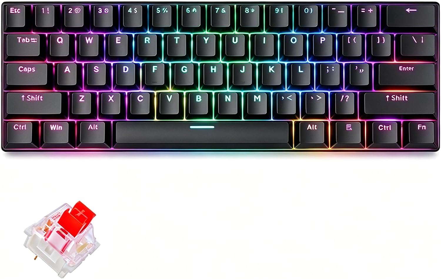 GAMINJA 60% Wired Mechanical Keyboard, 61 Keys Hot ...